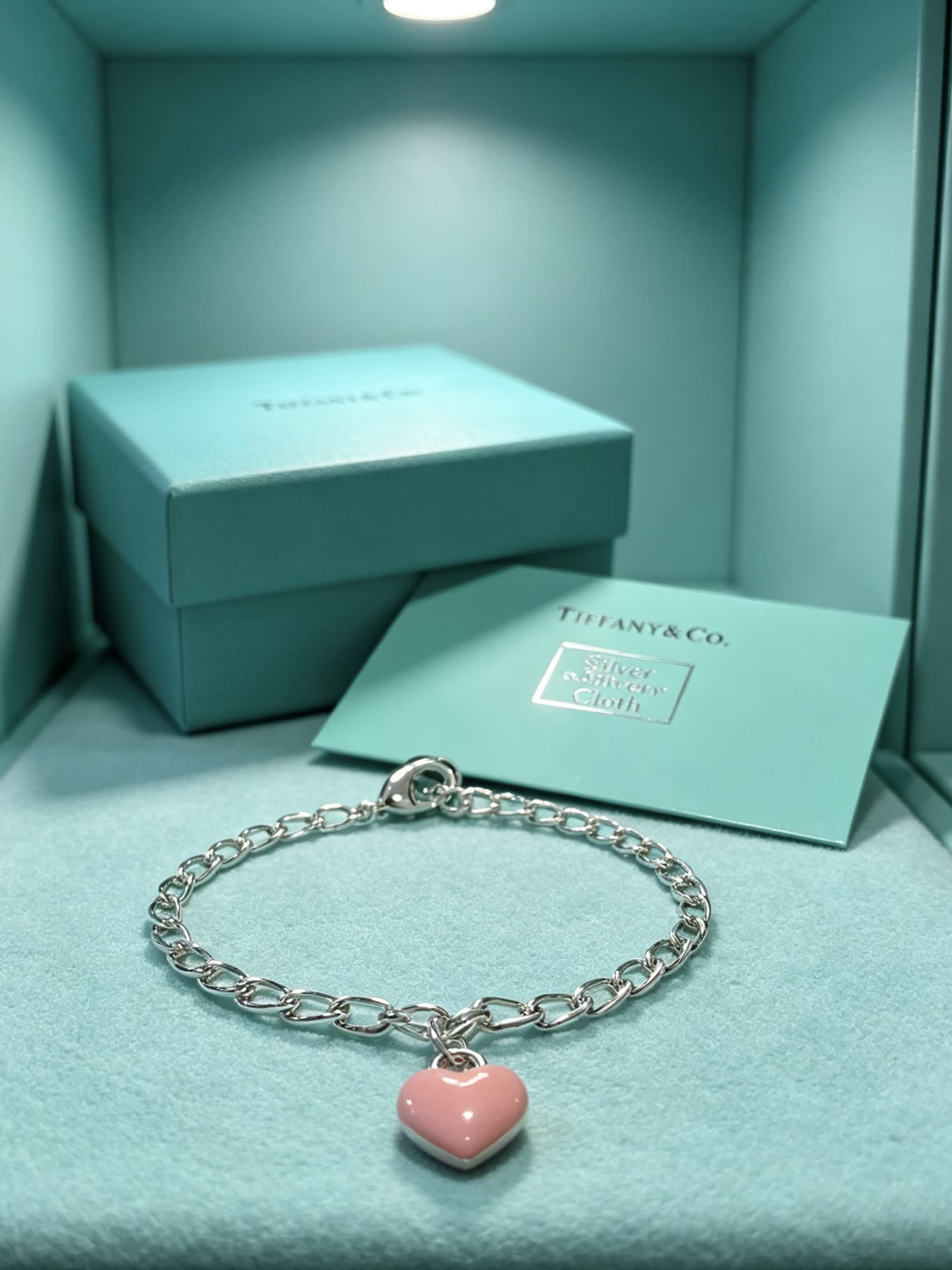 Tiffany & Co. Silver Heart Charm Bracelet